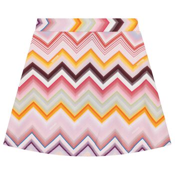 Girls Pink Logo Zig Zag Beach Skirt