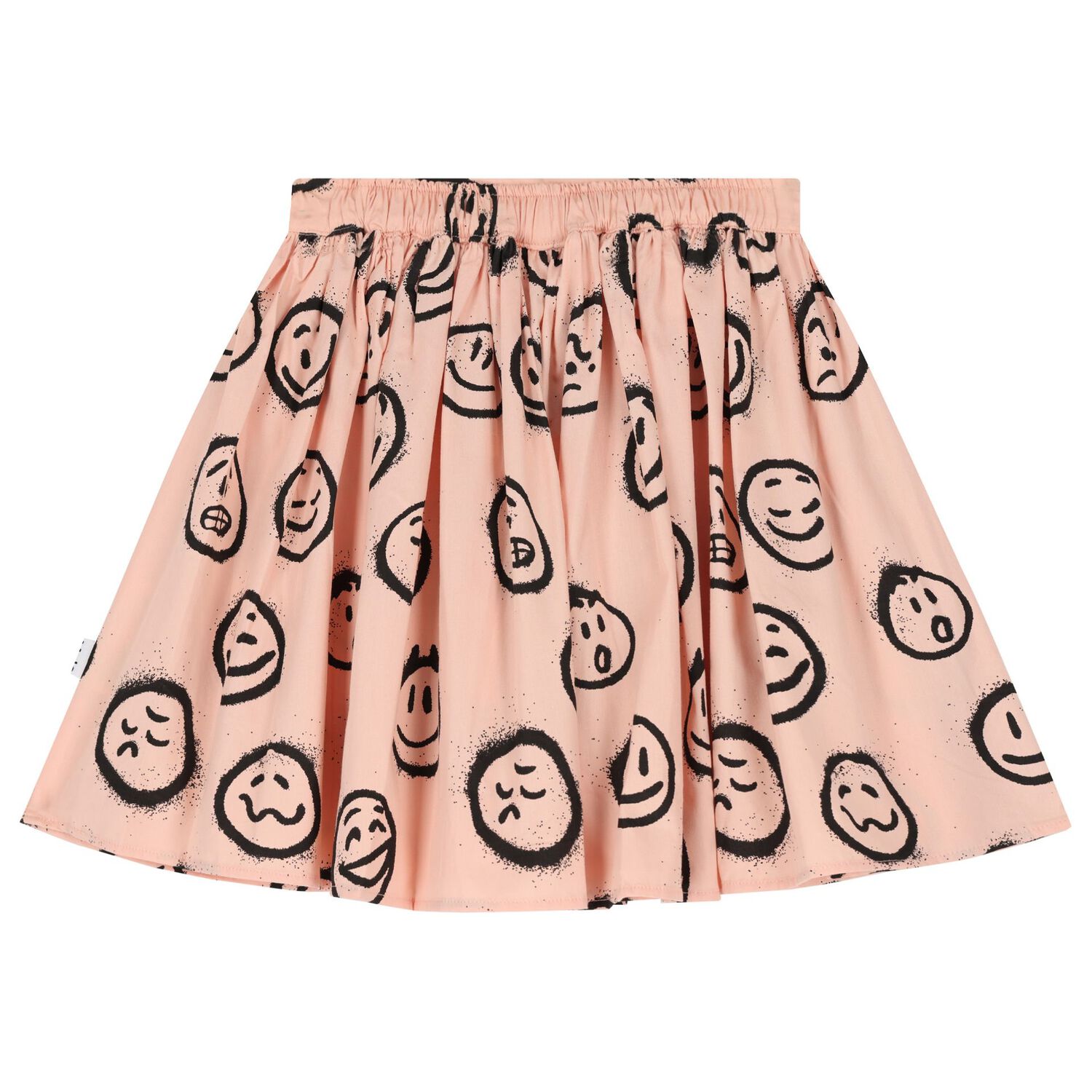 Girls Pink Smiley Print Skirt, 1, hi-res