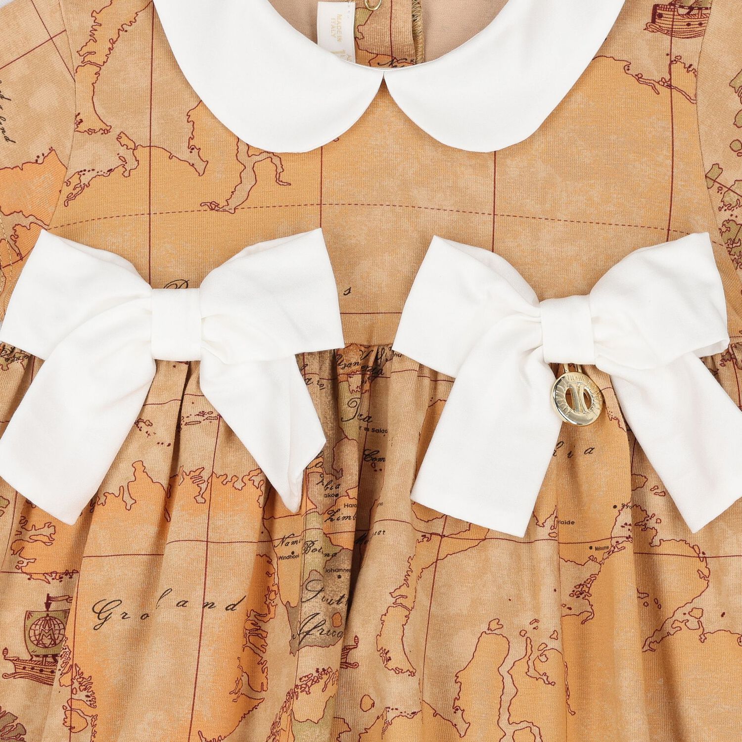 Younger Girls Beige Geo Map Dress Set, 2, hi-res image number null