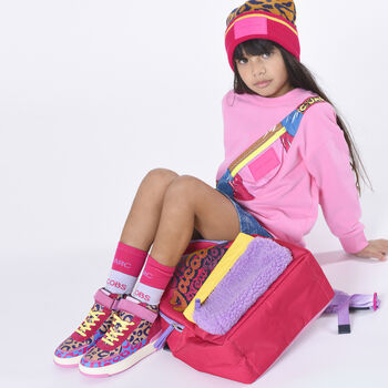 Girls Pink Logo Backpack