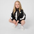 Girls Black Logo Zip Up Top, 1, hi-res