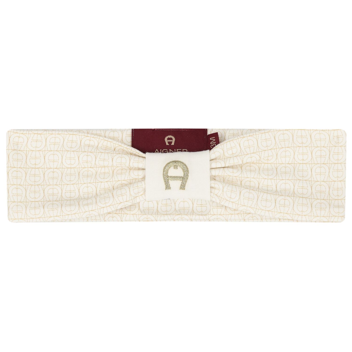 Baby Girls Ivory Logo Headband, 1, hi-res