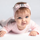 Baby Girls Pink Pima Cotton Logo Headband, 1, hi-res