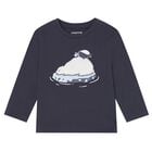 Younger Boys Navy Blue Polar Animals Long Sleeve Top, 2, hi-res