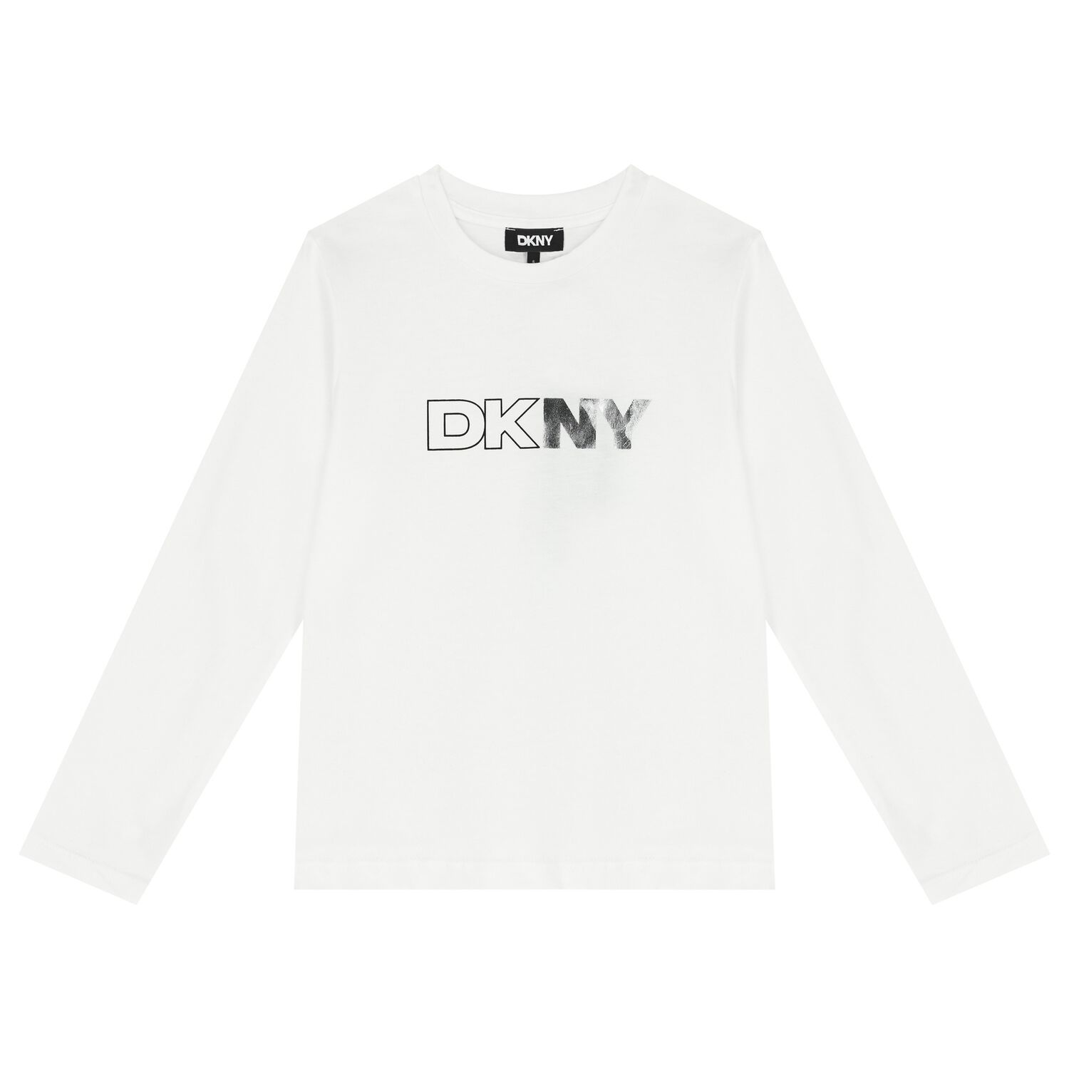 Girls White Logo Long Sleeve Top, 2, hi-res image number null