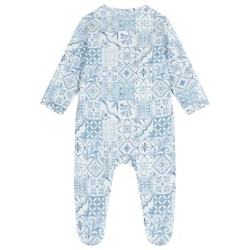 Baby Boys Blue & White Babygrow