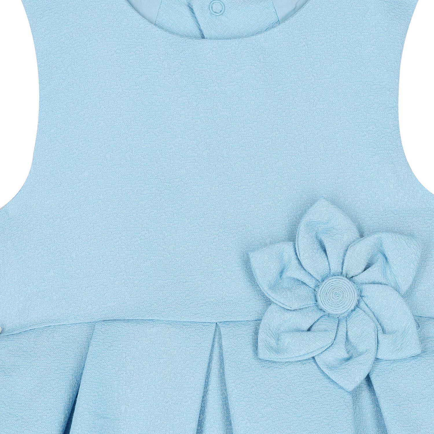 فستان ساتان أزرق مزين بالزهور للبنات, 3, hi-res