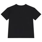 تيشيرت بنات بالشعار باللون الاسود , 1, hi-res