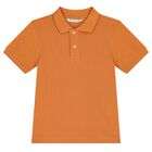 Boys Beige Logo Polo Shirt, 1, hi-res