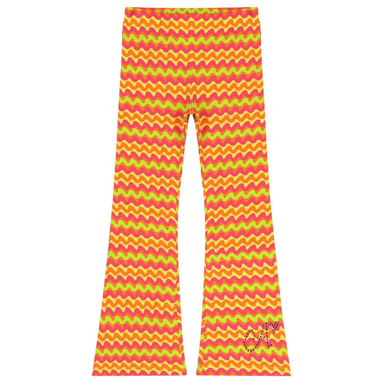 Girls Pink, Orange & Yellow Striped Leggings Set, 1, hi-res