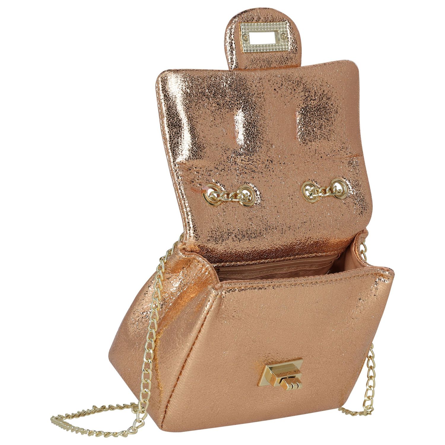 Girls Rose Gold Bow Handbag, 3, hi-res image number null