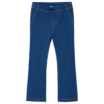 Girls Blue Denim Leggings