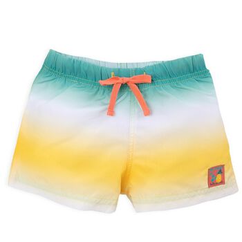 Boys Green & Yellow Swim Shorts