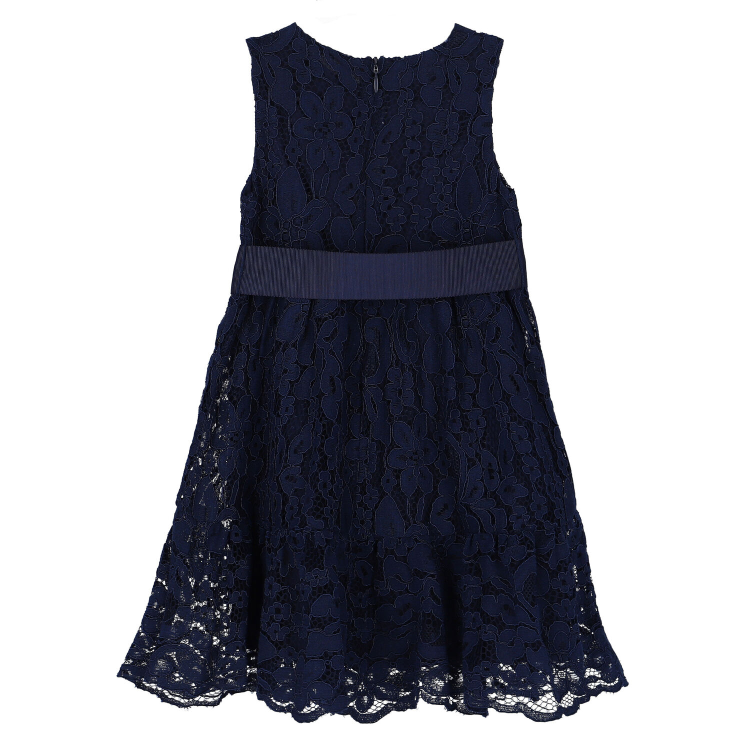 Girls Navy Lace Dress, 1, hi-res