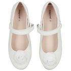 حذاء للبنات مزين بالزهور باللون الابيض , 1, hi-res