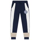 Boys Blue & White Logo Joggers, 1, hi-res
