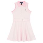 فستان بنات بولو بالشعار باللون الوردي, 2, hi-res