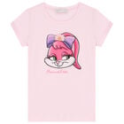 Girls Pink Bunny T-Shirt, 1, hi-res