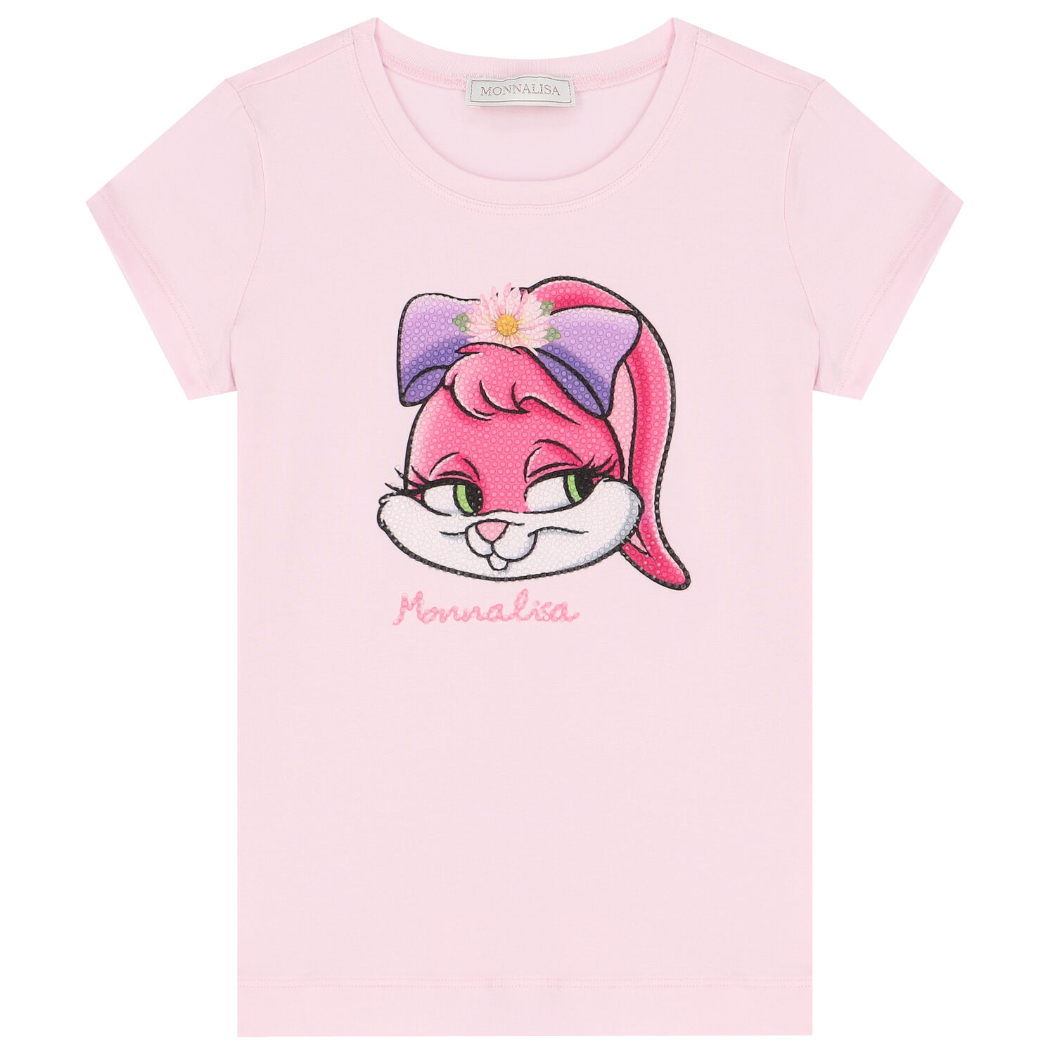 Girls Pink Bunny T-Shirt, 1, hi-res