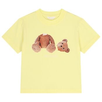 Girls Yellow Teddy Bear Logo T-Shirt