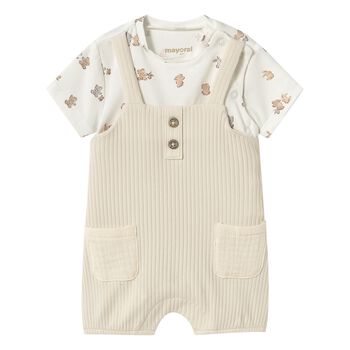 Beige & Ivory Baby Bunny Romper