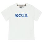 Younger Boys White Logo T-Shirt, 1, hi-res