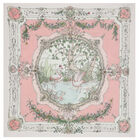 White & Pink Tapestry Swaddle Carré Blanket, 2, hi-res