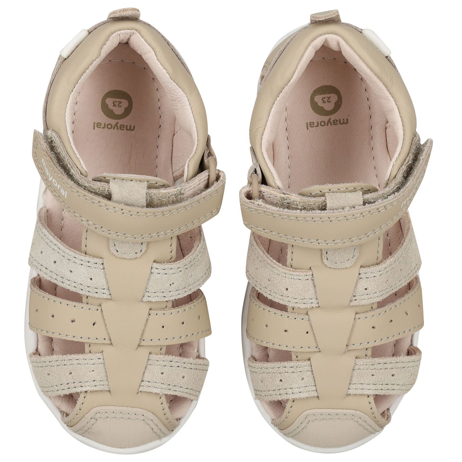 Younger Boys Beige Sandals , 2, hi-res