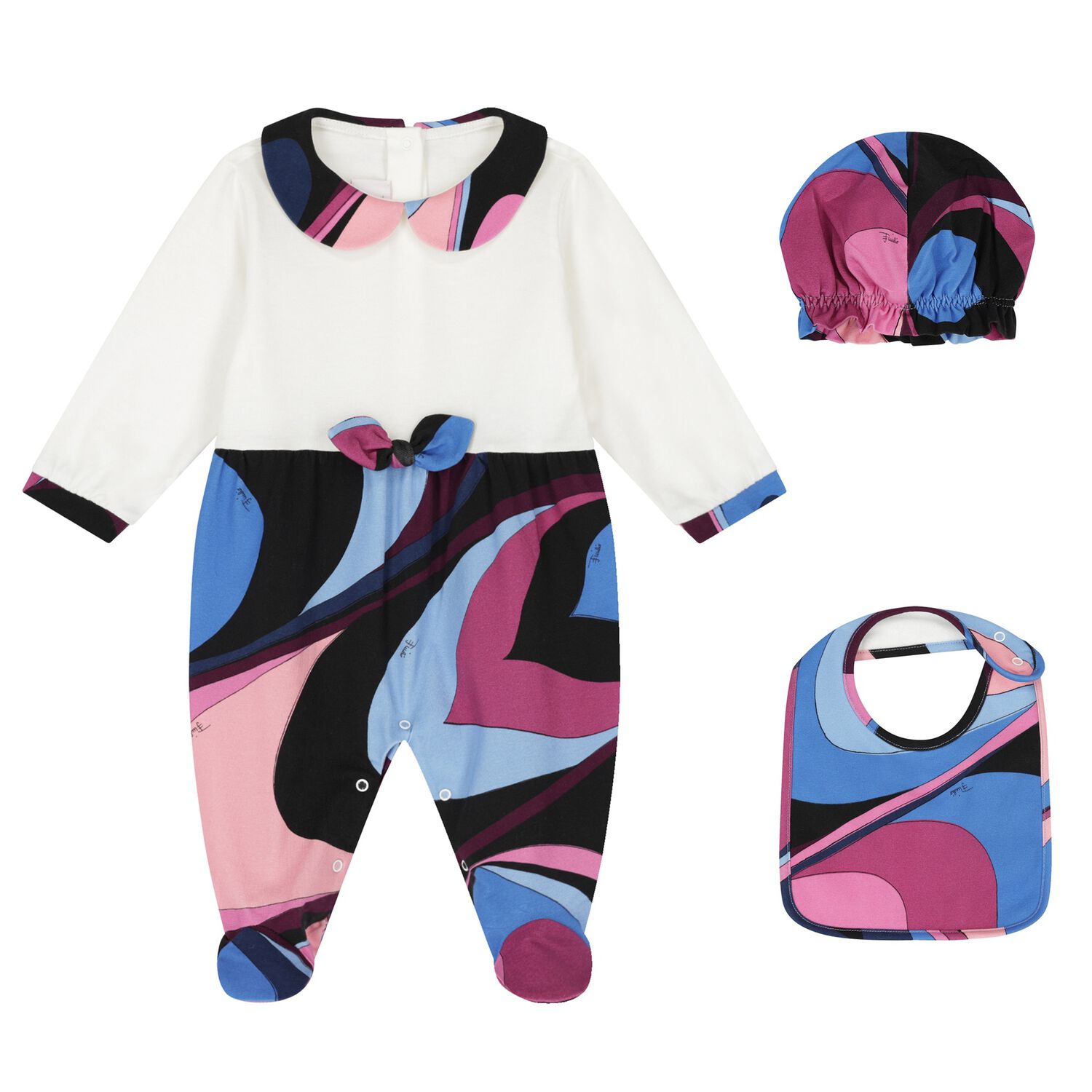 Baby Girls Multi-Colored Onde Babygrow Gift Set, 1, hi-res