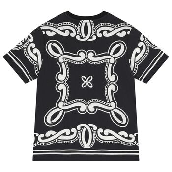 Boys Black Logo Bandana T-Shirt