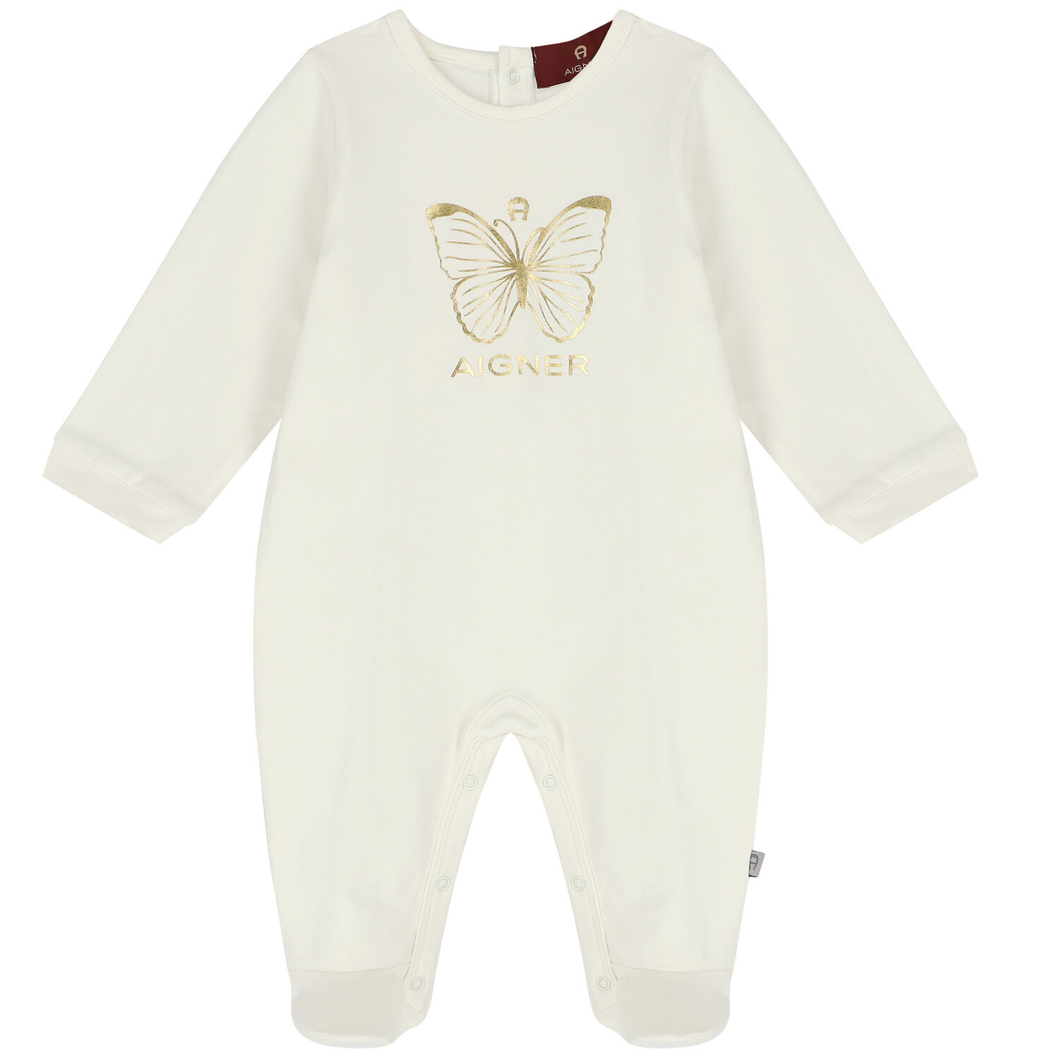 Baby Girls Ivory & Gold Butterfly Logo Babygrow Gift Set, 1, hi-res