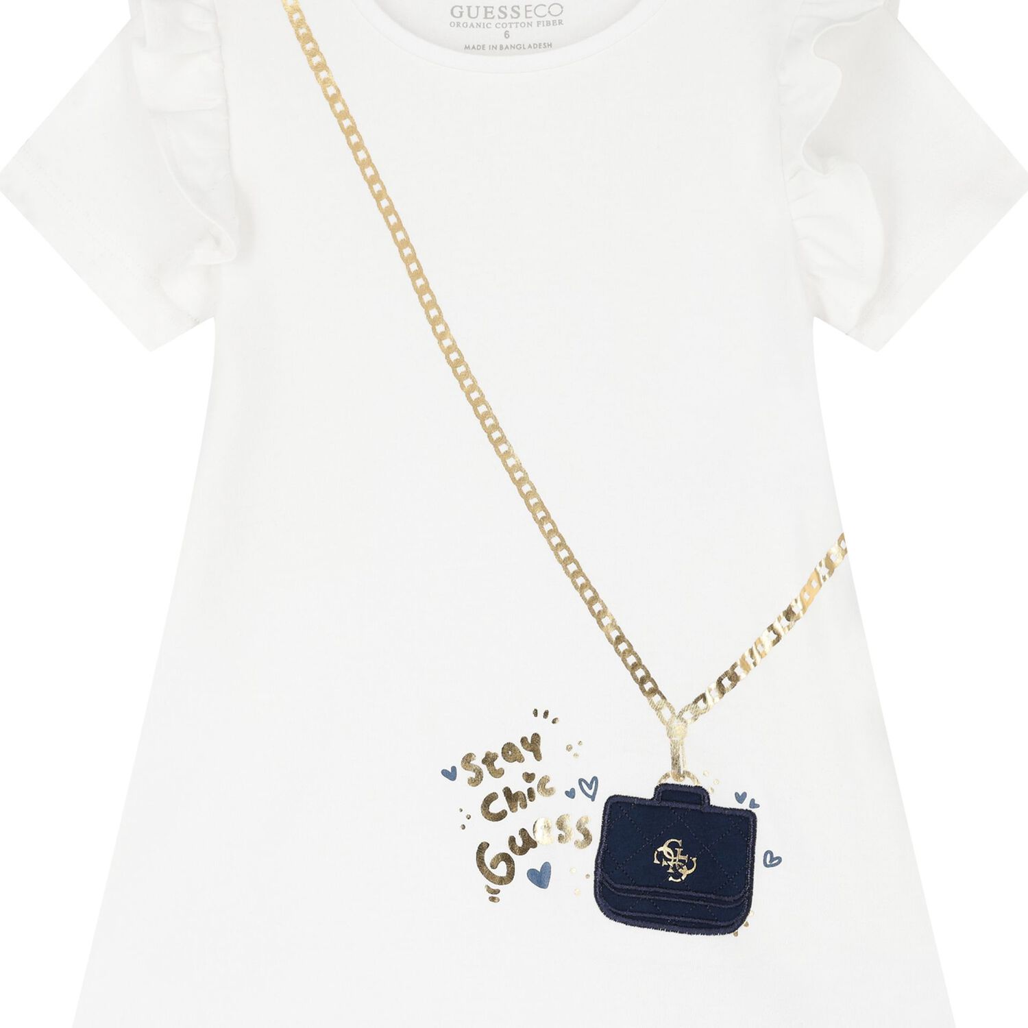 Girls White Logo Bag Dress, 1, hi-res image number null
