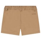 Baby Boys White & Beige Logo Shorts Set, 1, hi-res