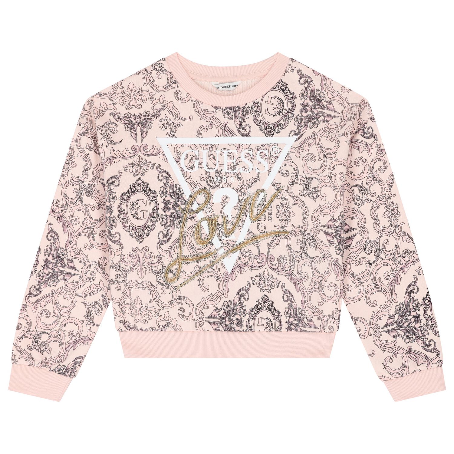 Girls Pink Logo Sweatshirt, 1, hi-res image number null