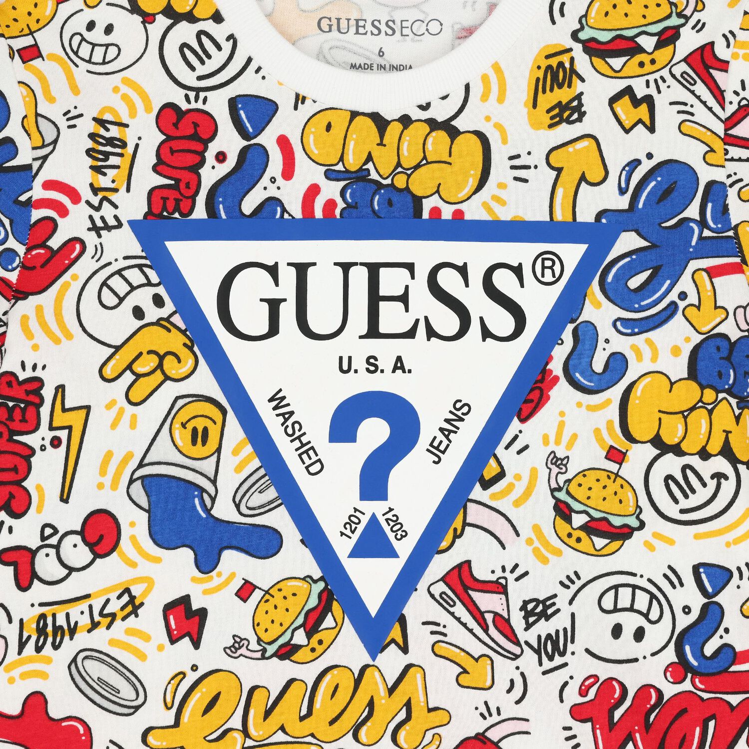 تيشيرت أولاد بالشعار باللون الأبيض , 2, hi-res