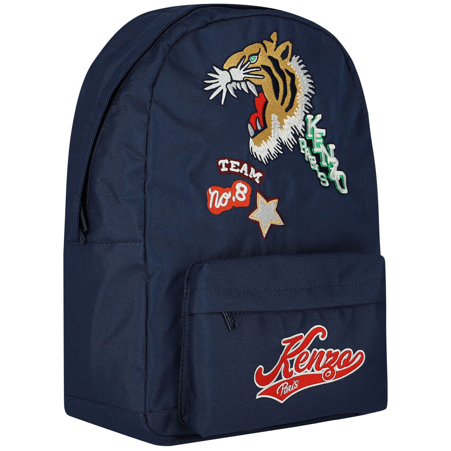 Navy Blue Varsity Tiger Backpack, 1, hi-res