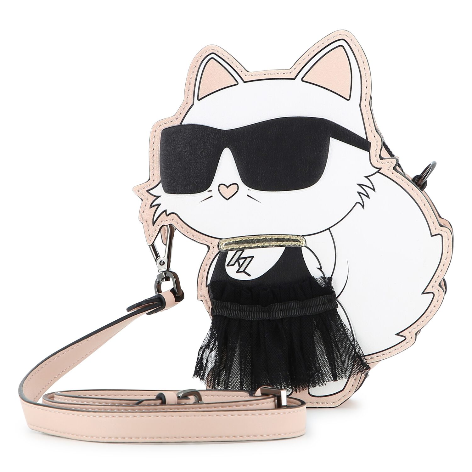 Girls White Choupette Handbag ( 21cm ), 1, hi-res