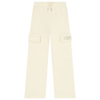 بنطلون رياضي بشعار عاجي للبنات