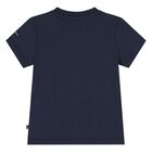 Younger Boys Navy Blue Logo T-Shirt, 3, hi-res