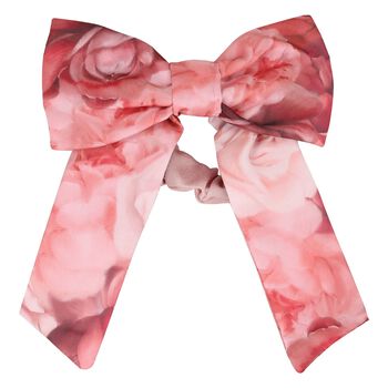 Girls Pink Bow Scrunchie