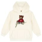 Ivory Teddy Bear Logo Sherpa Hooded Top, 1, hi-res