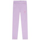 طقم ليجينز للبنات بالشعار بطبعه ديزنى باللون الابيض والارجوانى , 1, hi-res