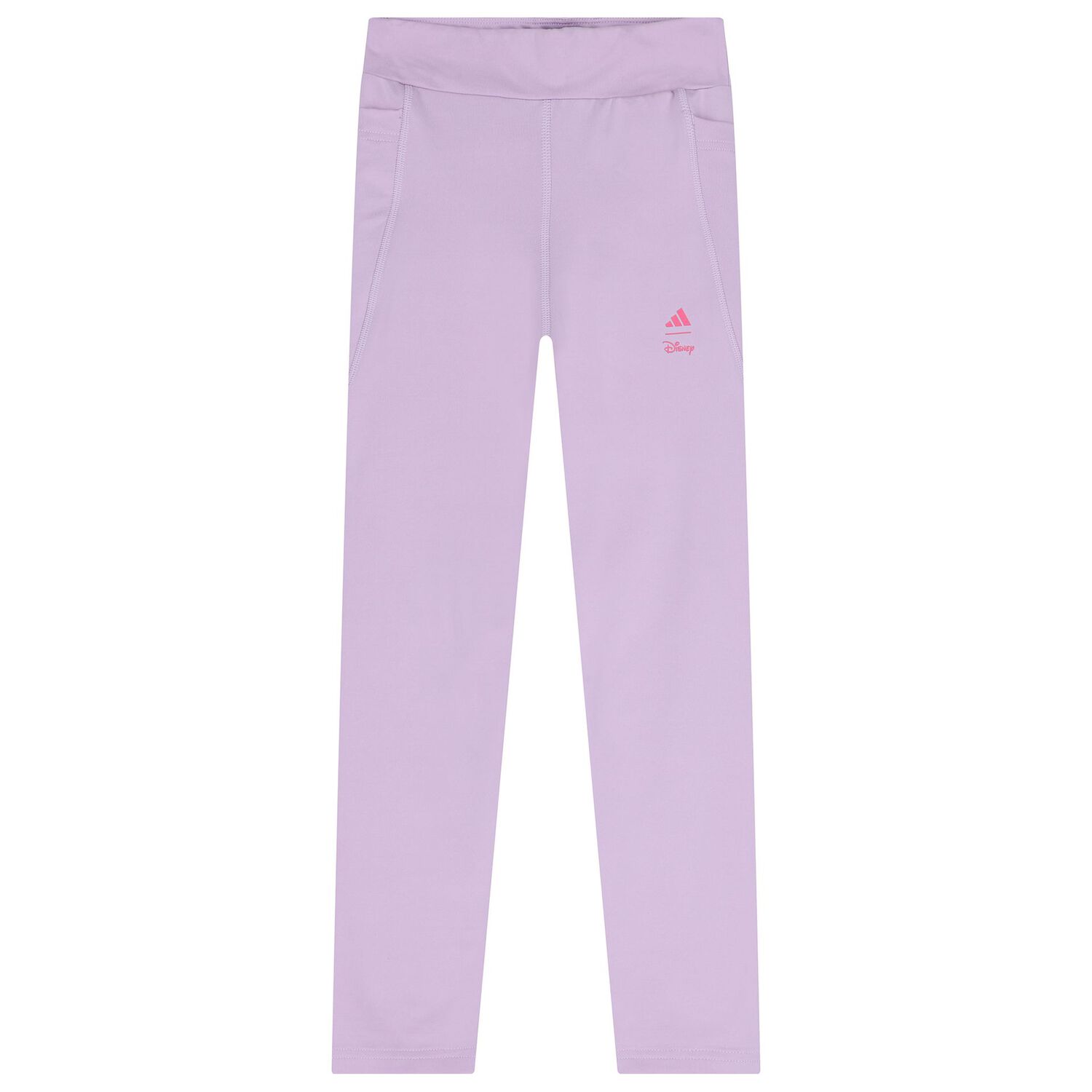 طقم ليجينز للبنات بالشعار بطبعه ديزنى باللون الابيض والارجوانى , 1, hi-res
