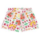 Younger Girls White Fruits Shorts, 1, hi-res