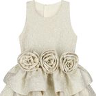 Girls Gold Rose Tiered Dress, 1, hi-res