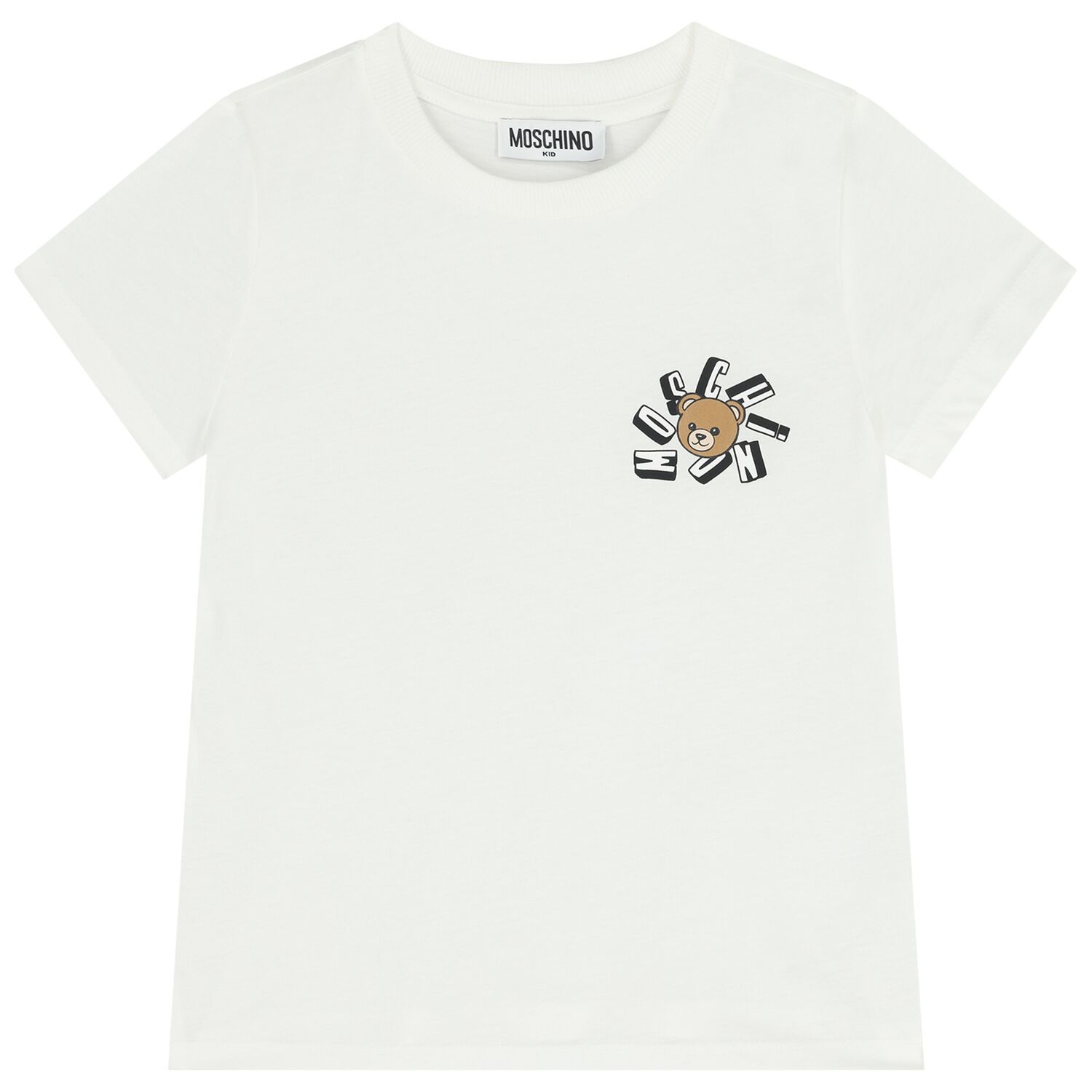 White Teddy Bear Logo T-Shirt, 1, hi-res