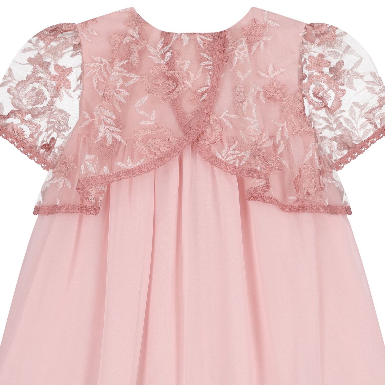 Girls Pink Chiffon Cape Dress , 1, hi-res