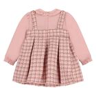 Younger Girls Pink Tweed & Crêpe Chiffon Dress, 1, hi-res