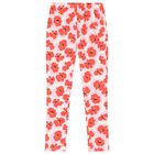 Girls Red & Pink Floral Leggings, 1, hi-res