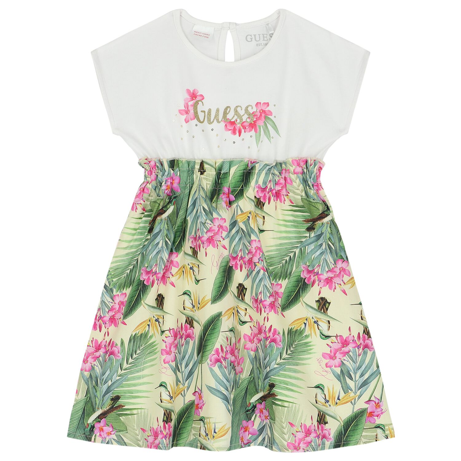 Girls Tropical Print Dress, 1, hi-res image number null